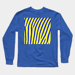 Zebra Print (Yellow & Blue) Long Sleeve T-Shirt